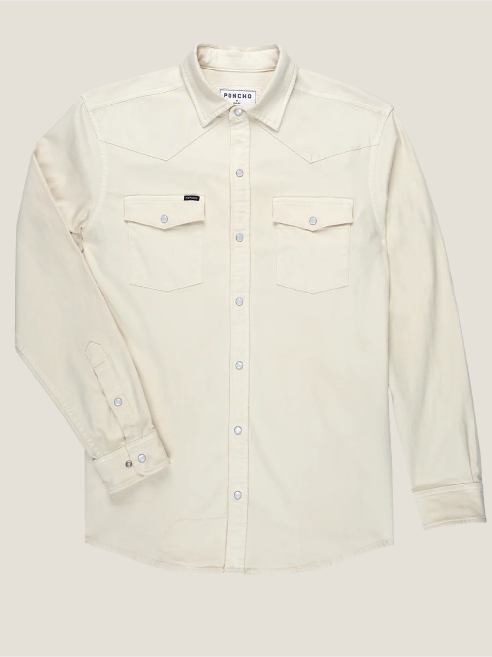 Poncho The Merle Long Sleeve Pearl Snap in Wheat Size Medium Slim